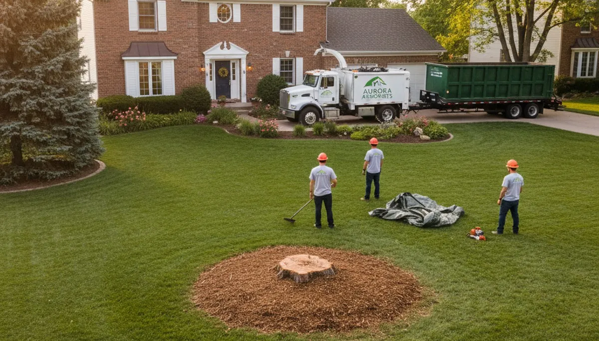 Emergency tree removal cleanup in Aurora, IL restoring property safety after storm damage