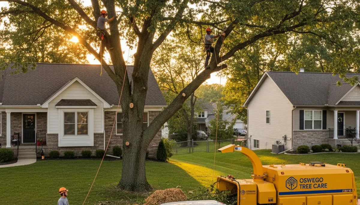 Professional tree removal service in Aurora, IL safely clearing residential and commercial trees
